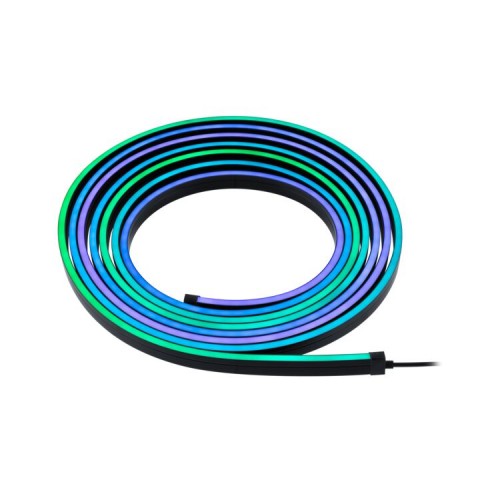 Комплект чорної неонової світлодіодної стрічки RGB+12W 24VA 5V DC 5M IP20 чорна/пластикова фото 2