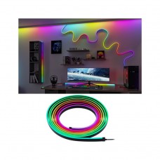 Комплект чорної неонової світлодіодної стрічки RGB+12W 24VA 5V DC 5M IP20 чорна/пластикова