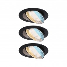 Світильник AUMUS LED 3-STEP DIM 3X5W 700lm 105mm 2700K-6500K IP20 230V матовий чорний / алюмінієвий вбудований комплект