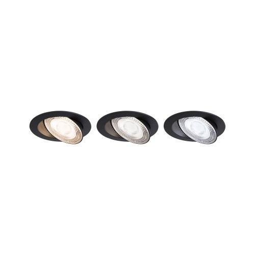 Світильник AUMUS LED 3-STEP DIM 3X5W 700lm 105mm 2700K-6500K IP20 230V матовий чорний / алюмінієвий вбудований комплект фото 3