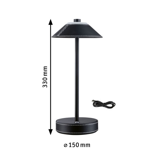 Настільна лампа PELLINI LED DIM USB-C з акумулятором 2 Вт 300 лм 3000K-6500K IP20 матова чорна / металева фото 13