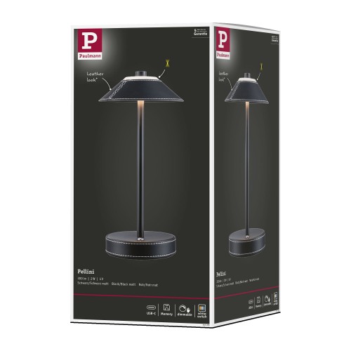 Настільна лампа PELLINI LED DIM USB-C з акумулятором 2 Вт 300 лм 3000K-6500K IP20 матова чорна / металева фото 11