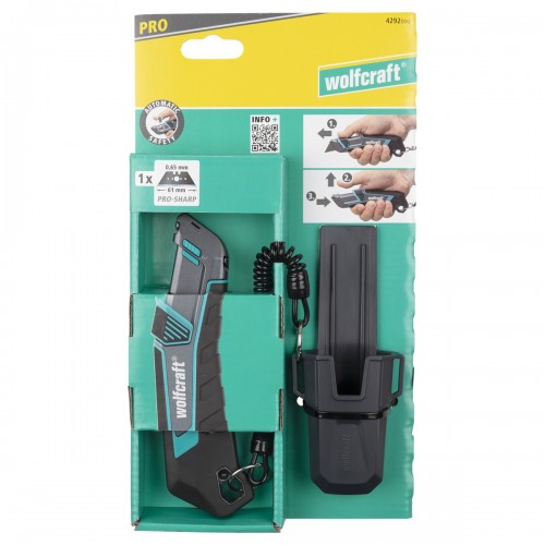 Ніж у футлярі з трапецієподібним лезом PRO SAFETY wolfcraft фото 1