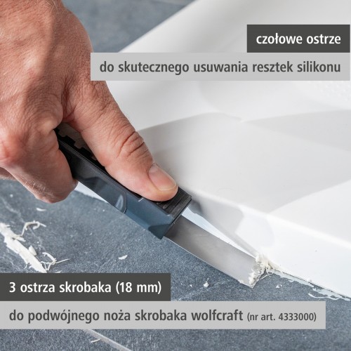 3 запасні леза для ножа-скребка з подвійним лезом 4333, wolfcraft фото 2