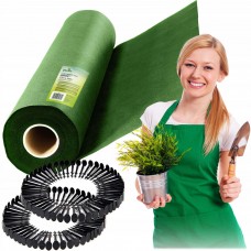 Садовий агротекстиль 1,6 м x 100 м 90 г/м2 + 100 штифтів Plonos - зелений