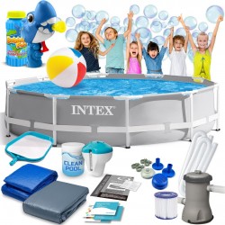 Каркасний садовий басейн 305 x 76 см 15 в 1 INTEX 26702 + машина для створення бульбашок БЕЗКОШТОВНО