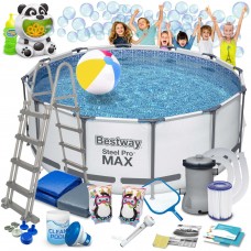 Каркасний садовий басейн 366 x 122 см 18 в 1 Bestway 56420 + машина для бульбашок БЕЗКОШТОВНО