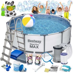 Каркасний садовий басейн 366 x 122 см 18 в 1 Bestway 56420 + машина для бульбашок БЕЗКОШТОВНО