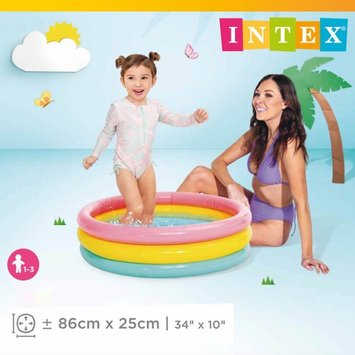 Надувний дитячий басейн 3 кольори 86 x 25 см INTEX 58924 фото 3