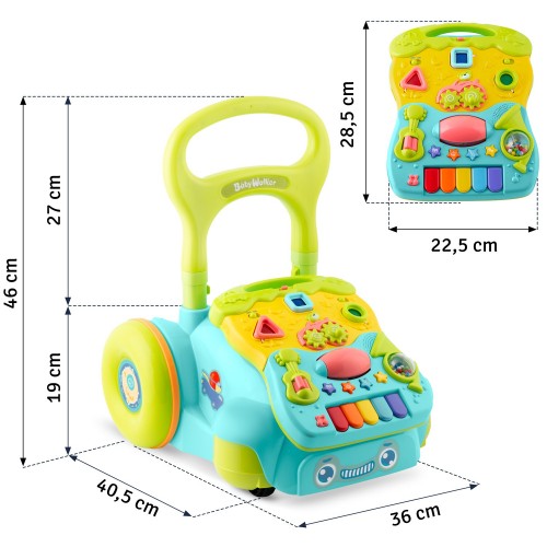 Розвиваючі ходунки з музикою 2в1 RK-744 Ricokids бірюзового кольору - фото 8