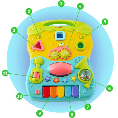 Розвиваючі ходунки з музикою 2в1 RK-744 Ricokids бірюзового кольору - фото 11