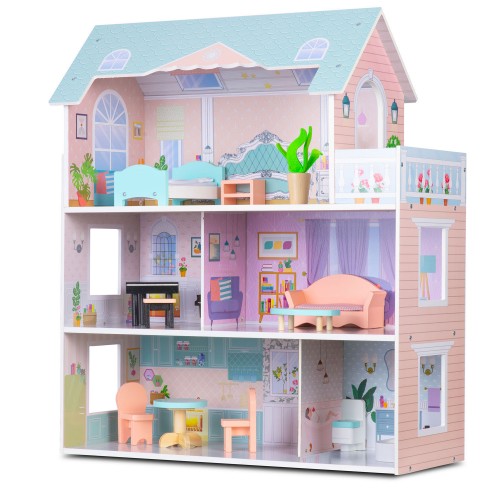 Великий дерев'яний ляльковий будиночок 3-поверховий Ricokids RK-878 - фото 8