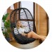 Чорний підвісний садовий стілець Toskana + чорні подушки Sofotel