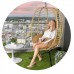 Чорний підвісний садовий стілець Toskana + коричневі подушки Sofotel