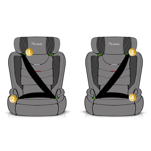 Автокрісло Nukido Louis Soft сірого кольору 15-36 кг ISOFIX фото 11