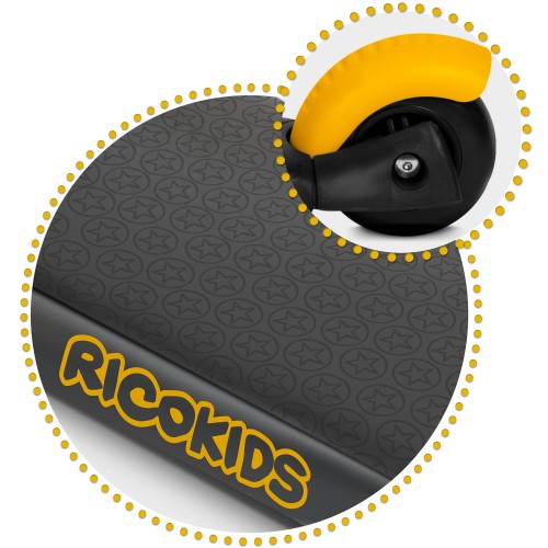 Самокат Ricokids Cubi на 3 колеса - чорний та помаранчевий - фото 8
