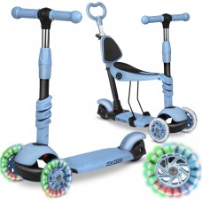 Самокат Ricokids Todi на 3 колеса - синьо-сірий