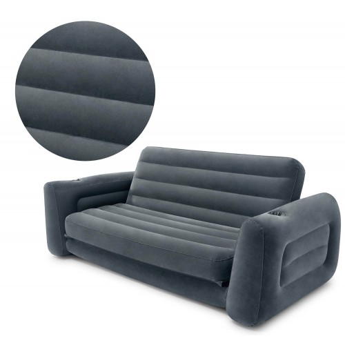 Диван 2в1 з оксамитовим матрацом + насос INTEX 66552-66640 фото 2