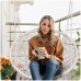 Підвісна садова гойдалка BOHO бежевого кольору