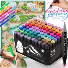 Килимок для малювання 90 x 120 см + спиртові маркери 80 шт. Ricokids