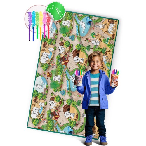 Килимок з пінопласту для розфарбовування, згорнутий 200 x 120 x 0,3 см Ricokids RK-343 фото 4
