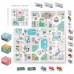 Килимок-пазл з пінопласту 120x120 см + фігурки з пінопласту Nukido Town
