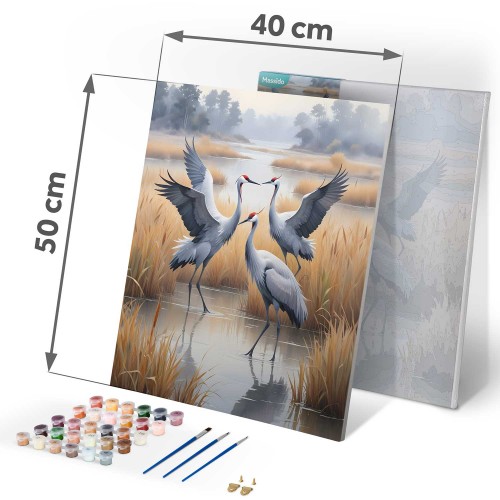 Картина для малювання за номерами 40x50 см Журавлі Массідо фото 3