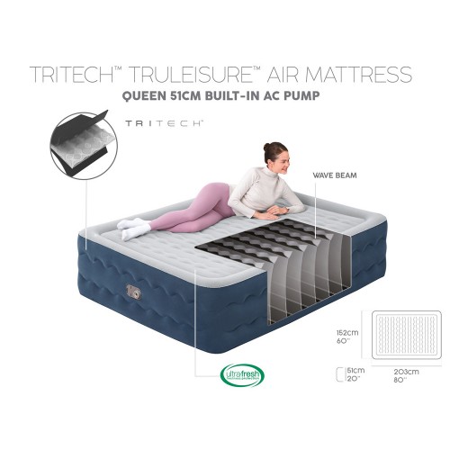 Матрац Bestway 2-місний Queen Tritech Truleisure Air 203x152x51 см 6716P фото 2