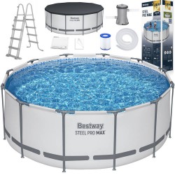 Басейн Bestway FRAME 366x122 см 11 в 1 + кришка для драбини з насосом 56420