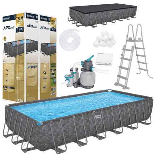 Басейн Bestway Frame ALL YEAR APX 365 732 см х 366 см х 132 см з насосною драбиною 561 KG  фото 
