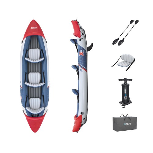 Надувний каяк Bestway Kajak Rapid X3 на 3 особи + сумка для весла 381x100 см 65132 фото 2