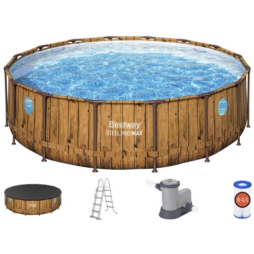Bestway рамка дошка для басейну з малюнком 488x122 см кришка для драбини насос 56725 фото 1
