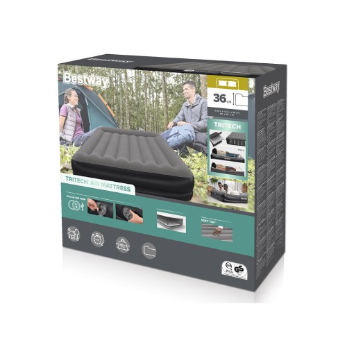 Надувний матрац Bestway Tritech із вбудованим USB-насосом 152x203 см 671BU фото 14