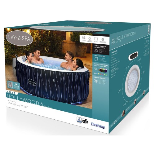 Джакузі Bestway Lay-Z-Spa HOLLYWOOD 4-6 осіб 196 см LED 60059 фото 14