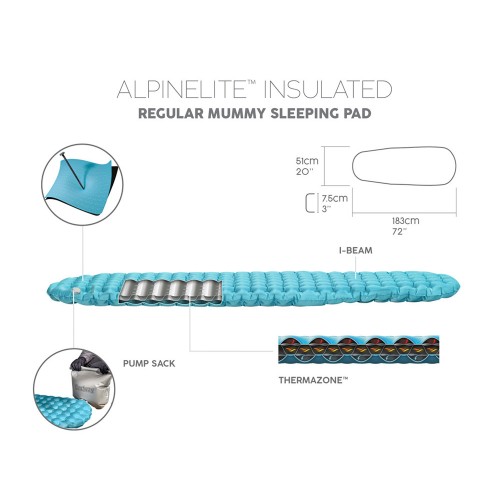 Килимок для сну Bestway AlpineLite Regular Mummy 183x51x7,5 см 69612 фото 1