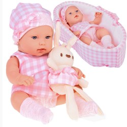 Baby Doll Newborn одягнена в рожевий капелюшок плаття талісман кролик ZA5007 RO