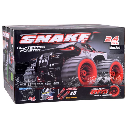 Гігантська машина Monster Snake 4x4 музика вогні дрейф 360st. Пульт RC0633 фото 10