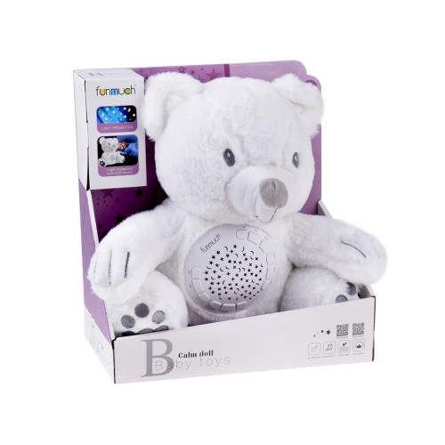 Проектор Плюшевий білий TEDDY BEAR Колискова лампа для малюка ZA5289 фото 7