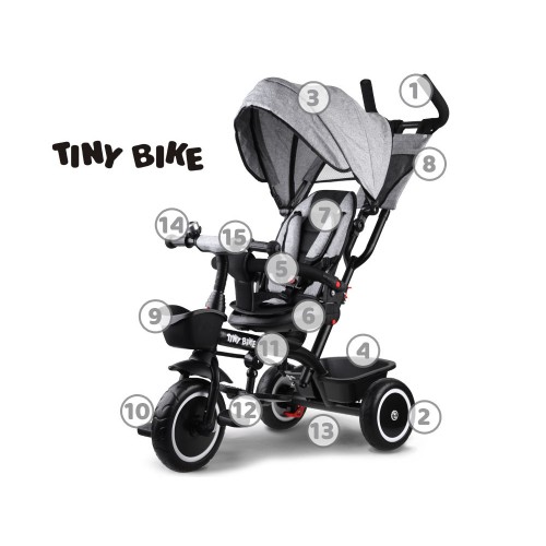 Дитячий триколісний велосипед Tiny Bike 3в1 з тентом ROTATABLE SP0650 фото 3