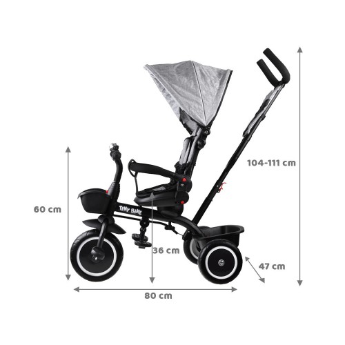 Дитячий триколісний велосипед Tiny Bike 3в1 з тентом ROTATABLE SP0650 фото 4