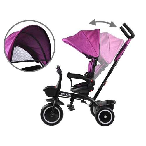 Триколісний велосипед Tiny Bike 3 в 1 рожевого кольору з тентом SP0650 фото 10