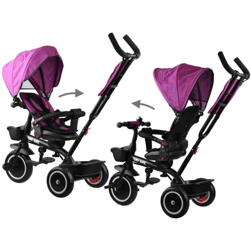 Триколісний велосипед Tiny Bike 3 в 1 рожевого кольору з тентом SP0650 фото 2