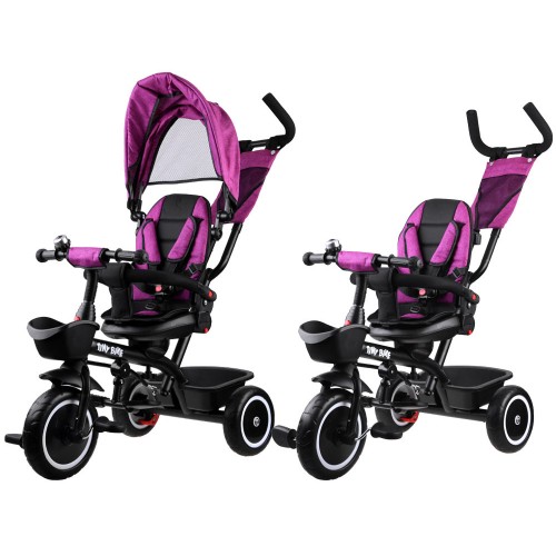 Триколісний велосипед Tiny Bike 3 в 1 рожевого кольору з тентом SP0650 фото 5