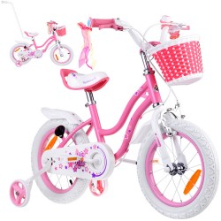 RoyalBaby Велосипед дитячий STAR GIRL 14" кошик бічні колеса штовхач RB14G-1