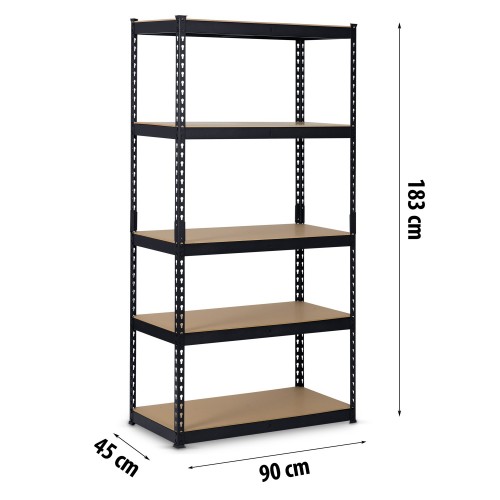 Металева складська полиця 183 x 90 x 45 см Humberg HR-700 чорного кольору фото 8