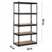 Металева складська полиця 183 x 90 x 45 см Humberg HR-700 чорного кольору