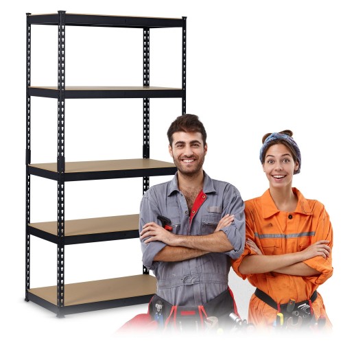 Металева складська полиця 183 x 90 x 45 см Humberg HR-700 чорного кольору фото 10