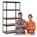 Металева складська полиця 183 x 90 x 45 см Humberg HR-700 чорного кольору