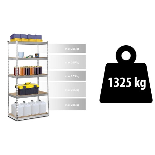 Металева стійка для зберігання 183 x 90 x 45 см Humberg HR-700 срібляста фото 11