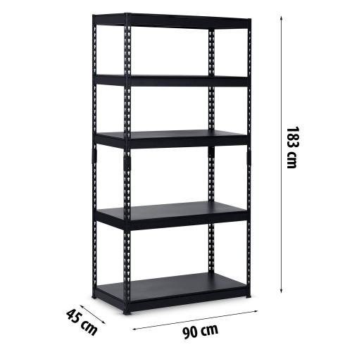 Металева складська полиця 183 x 90 x 45 см Humberg HR-700 чорна фото 3